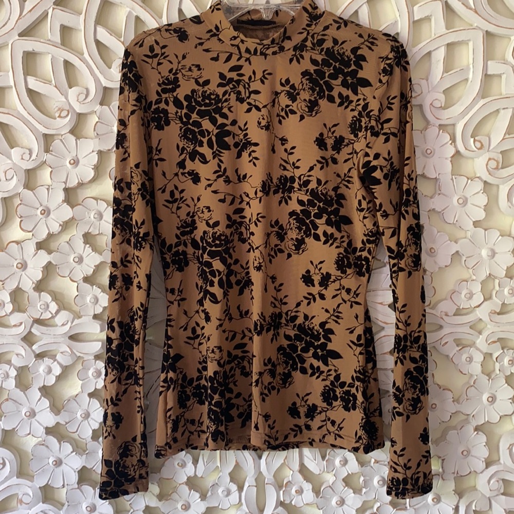 SHEIN sheer lace long sleeve shirt size XS